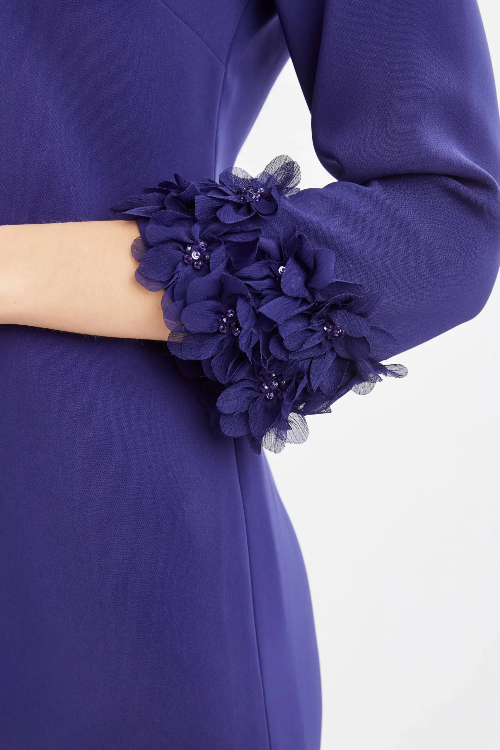 Elie Tahari Dresses & Jumpsuits-Flower Sleeve Shift Dress DARKSAPPHIRE