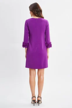Elie Tahari Dresses & Jumpsuits-Flower Sleeve Shift Dress BERRY