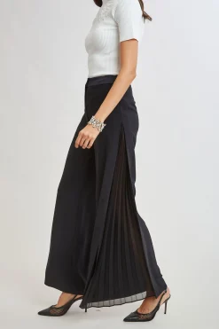 Elie Tahari Bottoms-Fluid Side Pleated Pant BLACK