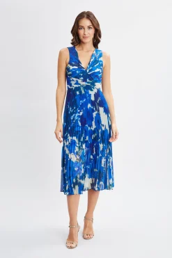 Elie Tahari Dresses & Jumpsuits-Garden Printed Twist Midi Dress MULTI