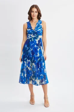 Elie Tahari Dresses & Jumpsuits-Garden Printed Twist Midi Dress MULTI