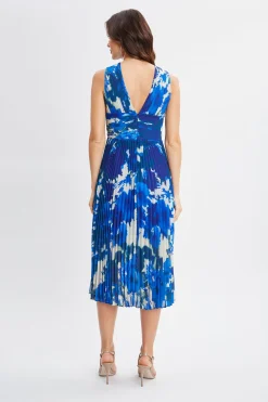 Elie Tahari Dresses & Jumpsuits-Garden Printed Twist Midi Dress MULTI