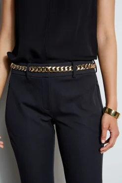 Elie Tahari Fragrance|Gloves-Gold Chain Belt - Black Black-Gold