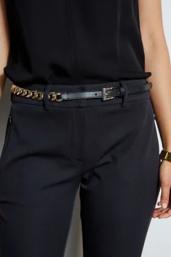Elie Tahari Fragrance|Gloves-Gold Chain Belt - Black Black-Gold