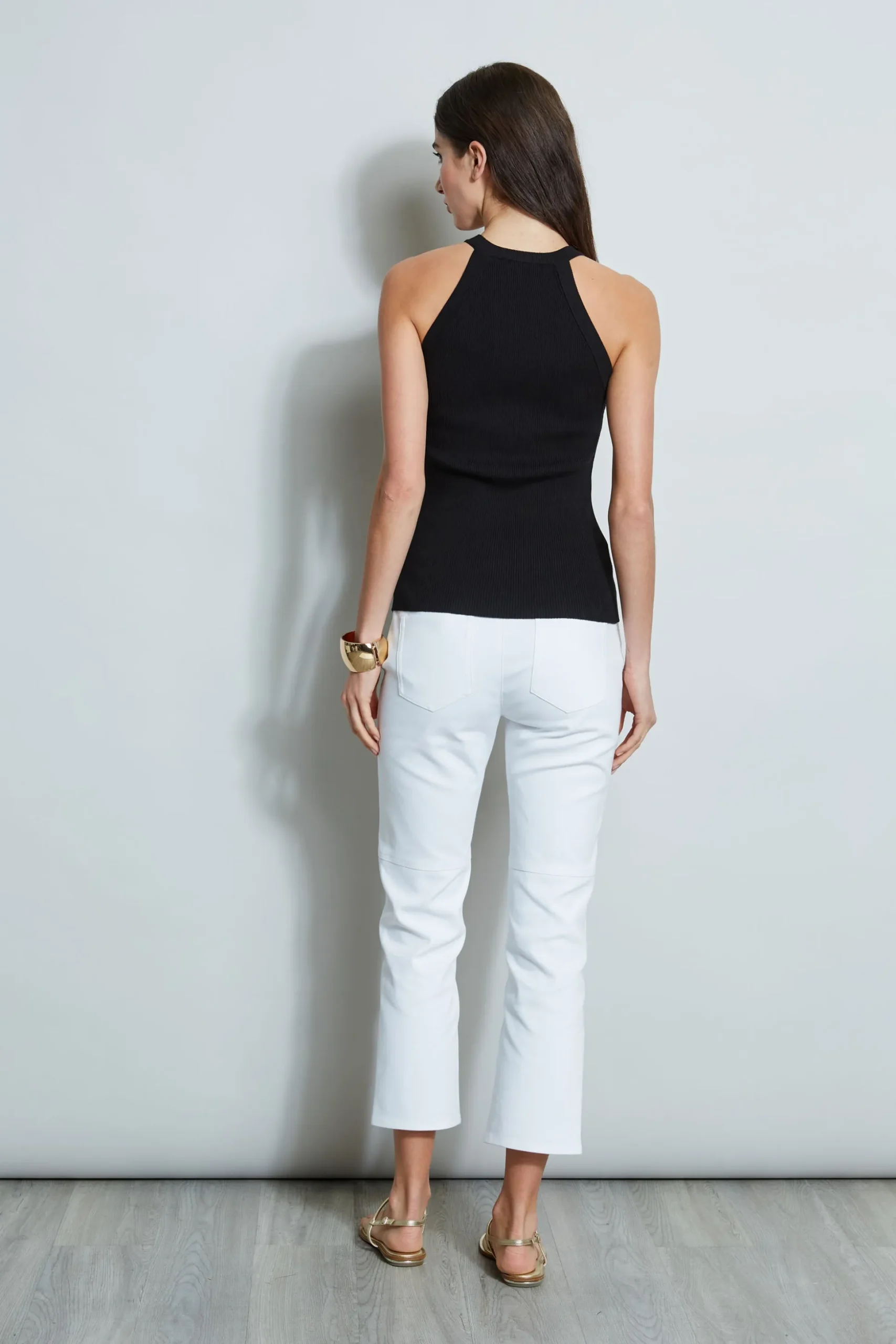 Elie Tahari Tops & Sweaters-Halter Button Rib Tank NOIR