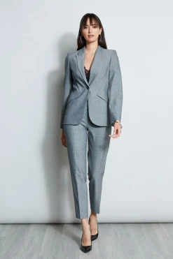 Elie Tahari Jackets & Blazers-Herringbone Panel Blazer MULTI