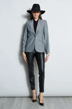 Elie Tahari Jackets & Blazers-Herringbone Panel Blazer MULTI