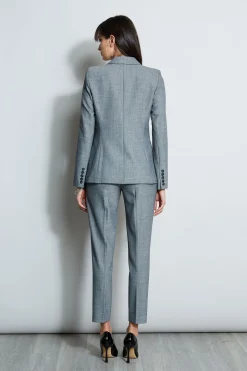 Elie Tahari Jackets & Blazers-Herringbone Panel Blazer MULTI