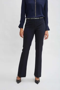 Elie Tahari Bottoms-Inseam Slit Flare Pant STARGAZER