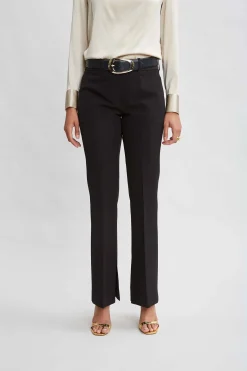 Elie Tahari Bottoms-Inseam Slit Flare Pant BLACK