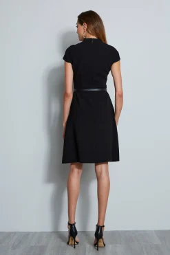Elie Tahari Dresses & Jumpsuits|Short Sleeve Dresses-Judith Belted Dress Black