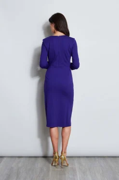 Elie Tahari Dresses & Jumpsuits|Long Sleeve Dresses-Keyhole Ring Wrap Dress GRAPE