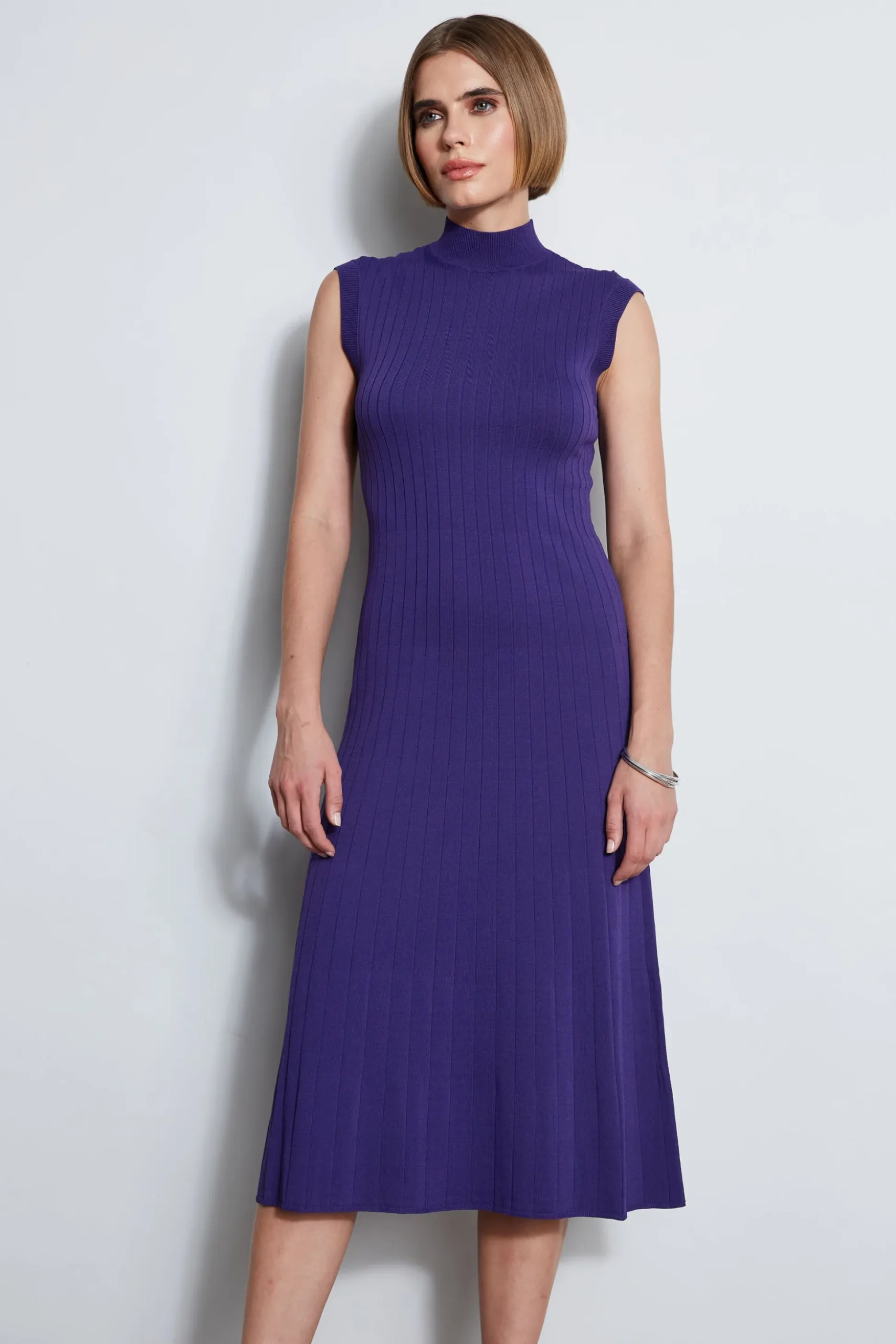 Elie Tahari Dresses & Jumpsuits|Sleeveless Dresses-Knit Midi Dress GRAPE