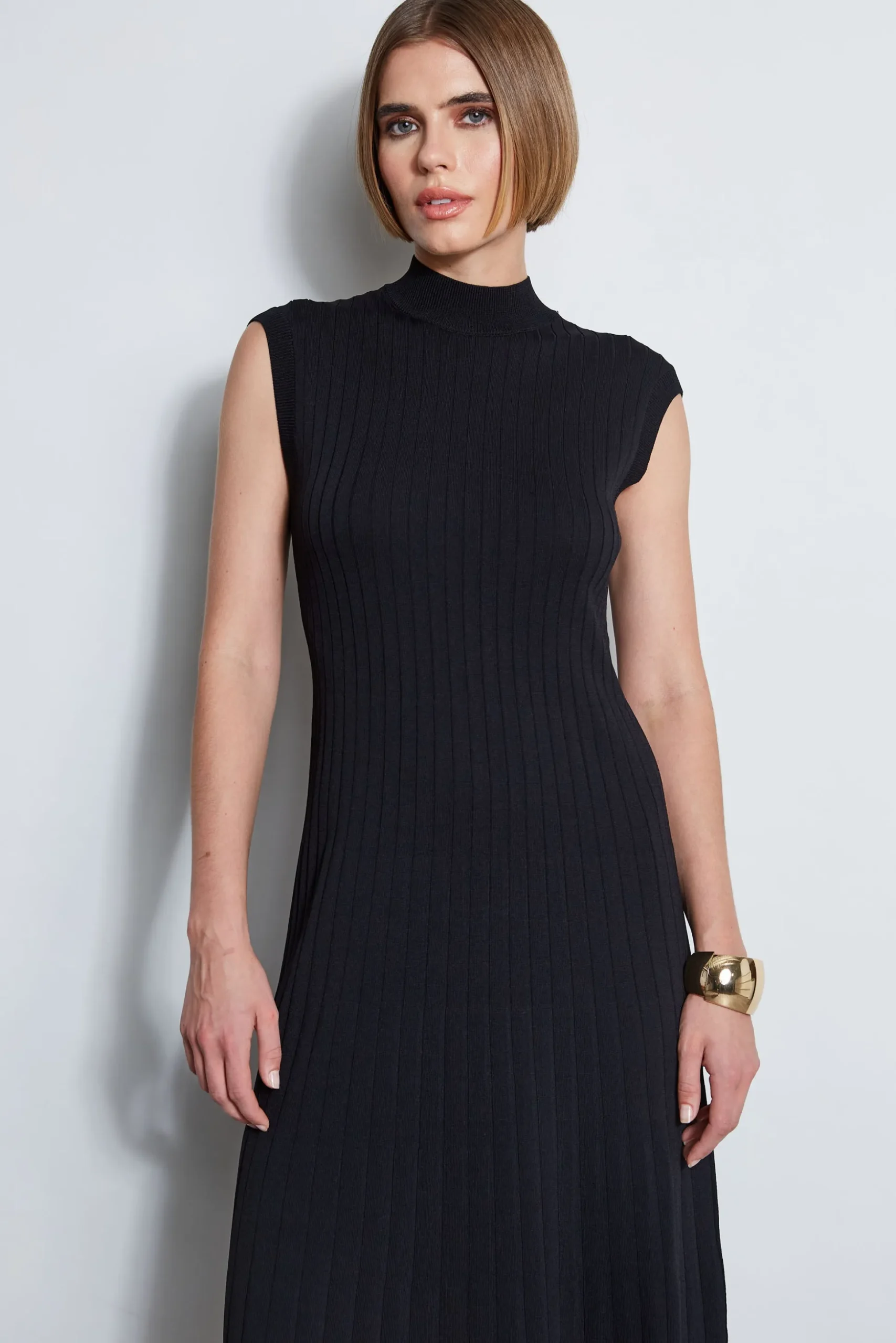 Elie Tahari Dresses & Jumpsuits|Sleeveless Dresses-Knit Midi Dress BLACK