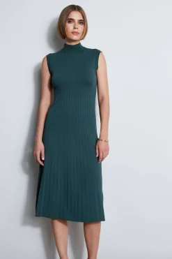 Elie Tahari Dresses & Jumpsuits|Sleeveless Dresses-Knit Midi Dress BOTTLEGREEN