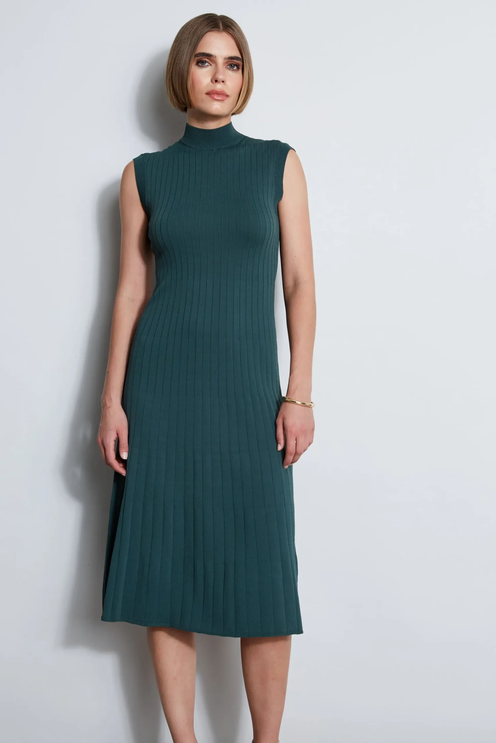 Elie Tahari Dresses & Jumpsuits|Sleeveless Dresses-Knit Midi Dress BOTTLEGREEN