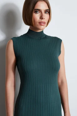 Elie Tahari Dresses & Jumpsuits|Sleeveless Dresses-Knit Midi Dress BOTTLEGREEN