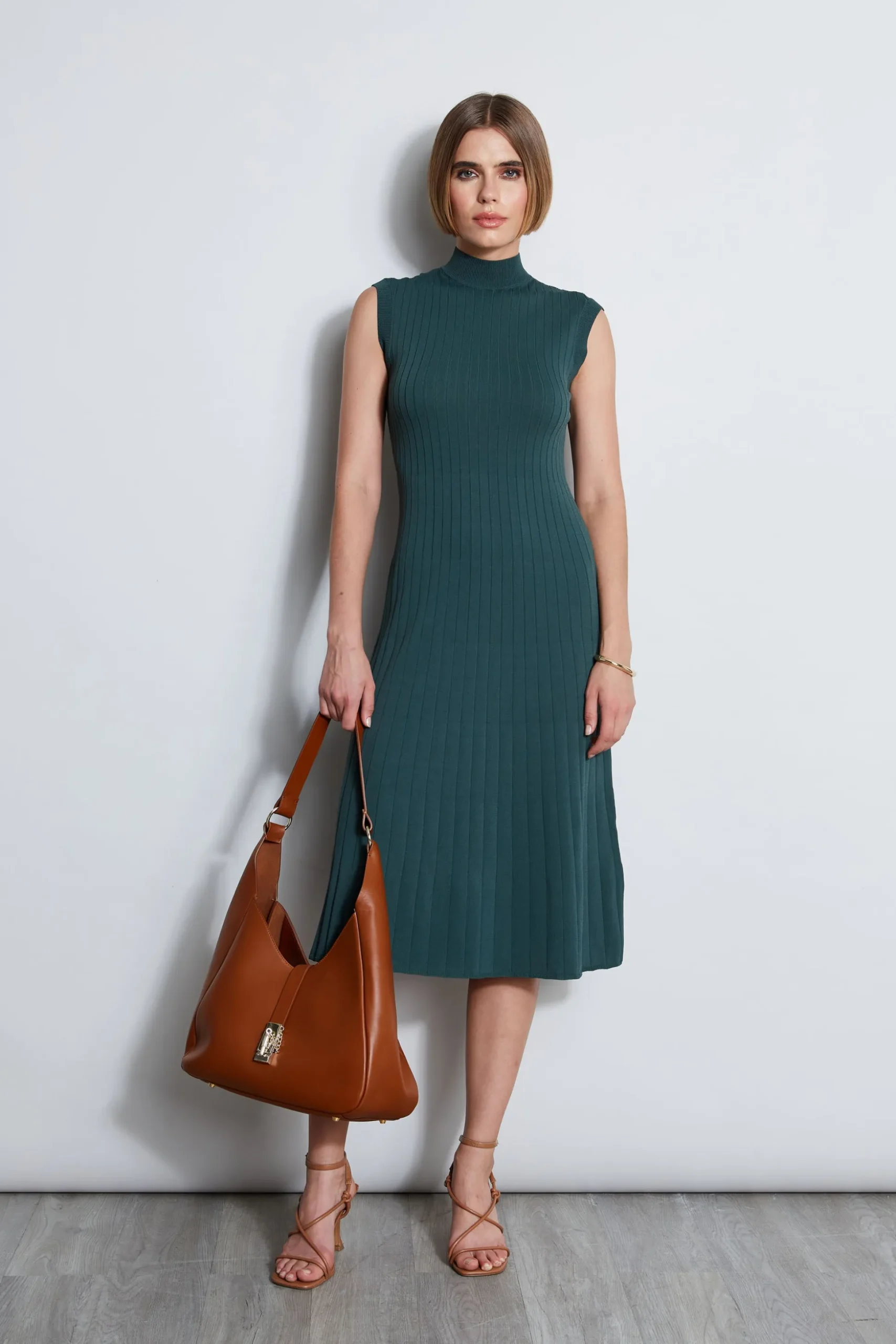 Elie Tahari Dresses & Jumpsuits|Sleeveless Dresses-Knit Midi Dress BOTTLEGREEN
