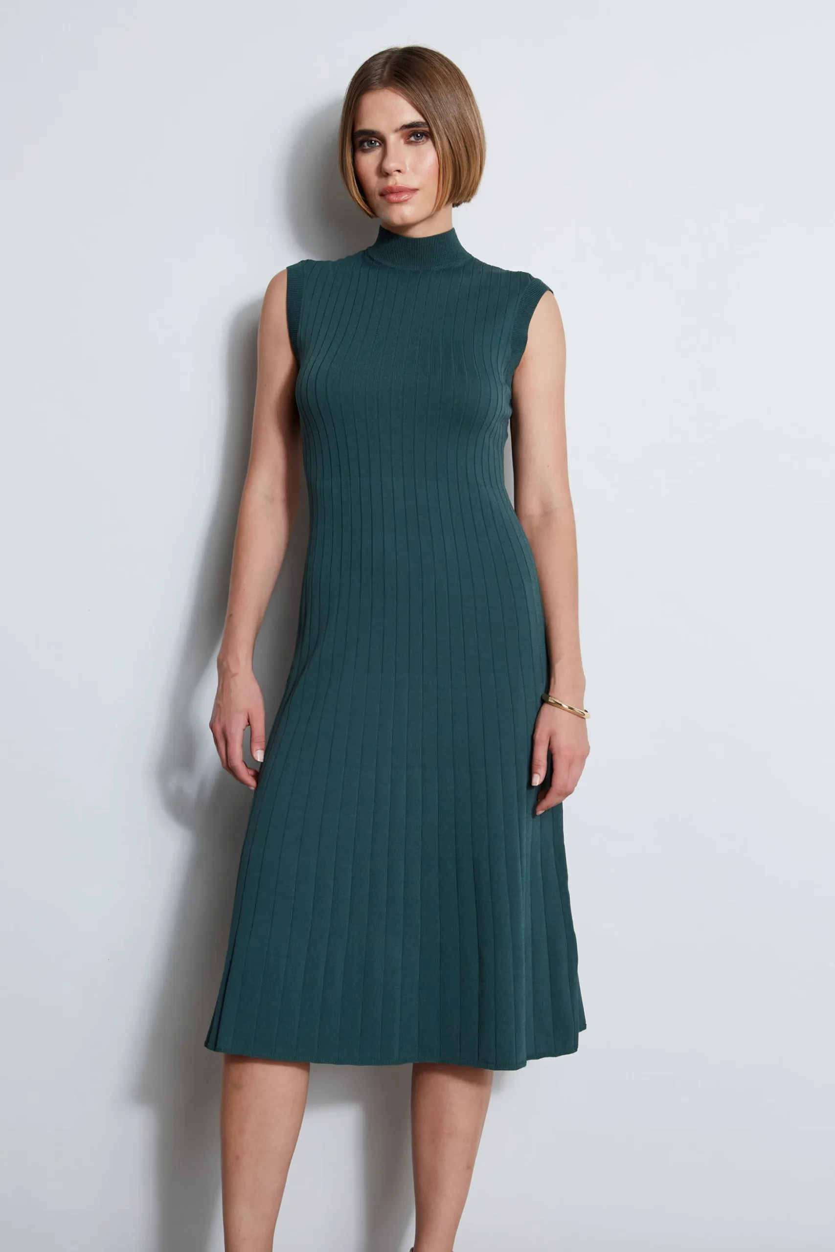 Elie Tahari Dresses & Jumpsuits|Sleeveless Dresses-Knit Midi Dress BOTTLEGREEN