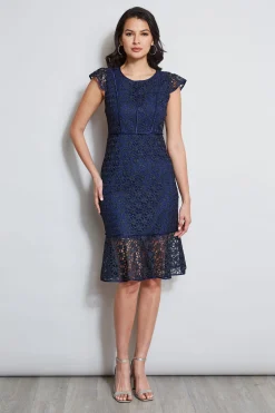 Elie Tahari Dresses & Jumpsuits|Midi Dresses-Lace Flutter Sleeve Dress TWILIGHT
