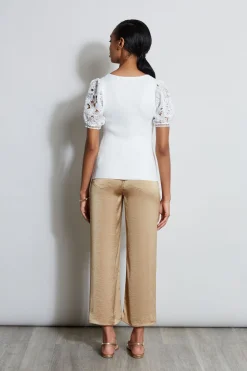 Elie Tahari Tops & Sweaters-Lace Sleeve Sweater SkyWhite