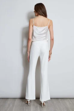 Elie Tahari Bottoms-Lace Trim Fit & Flare Pant FOAM