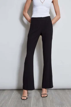 Elie Tahari Bottoms-Lace Trim Fit & Flare Pant BLACK