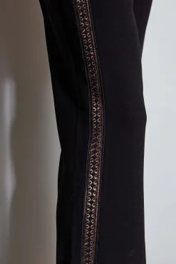 Elie Tahari Bottoms-Lace Trim Fit & Flare Pant BLACK