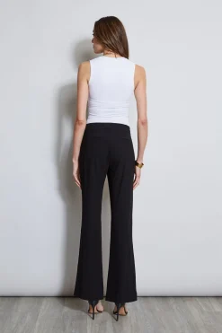 Elie Tahari Bottoms-Lace Trim Fit & Flare Pant BLACK