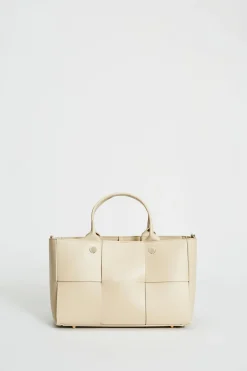 Elie Tahari Suiting|Fragrance-Leather Weave Handbag OYSTER