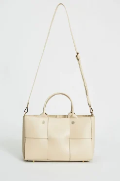 Elie Tahari Suiting|Fragrance-Leather Weave Handbag OYSTER