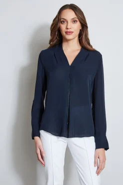 Elie Tahari Tops & Sweaters-Long Sleeve Chain Shirt STARGAZER