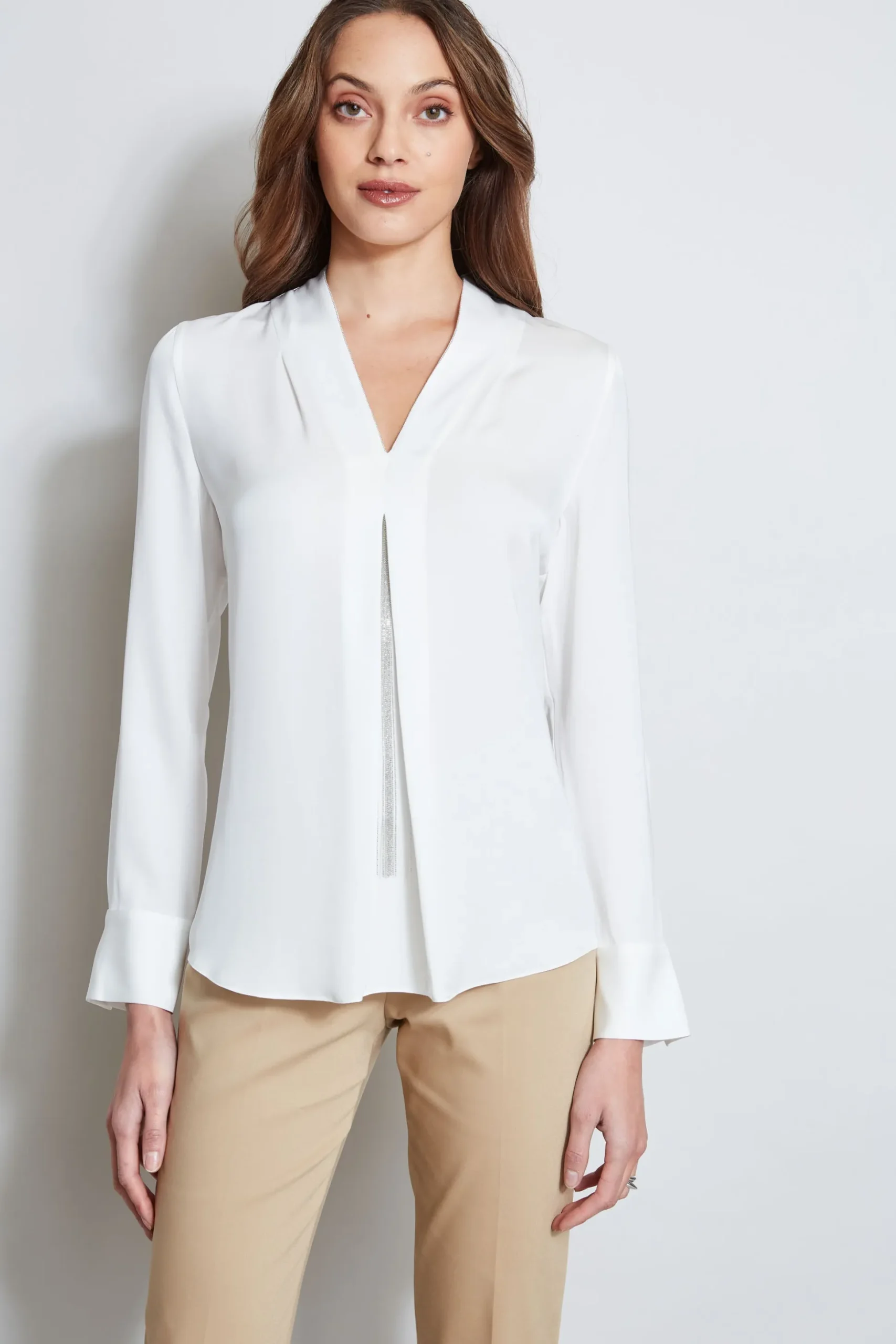 Elie Tahari Tops & Sweaters-Long Sleeve Chain Shirt FRESHPEARL