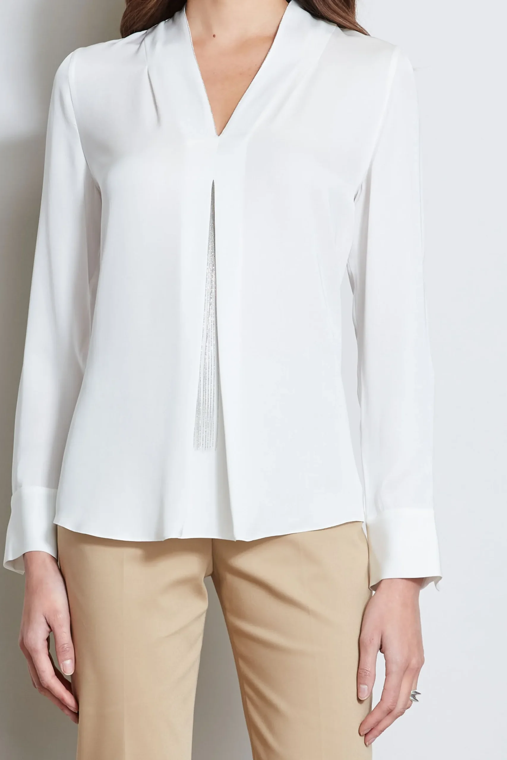Elie Tahari Tops & Sweaters-Long Sleeve Chain Shirt FRESHPEARL