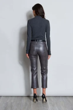 Elie Tahari Tops & Sweaters-Long Sleeve Twist Neck Knit CHARCOALMELANGE