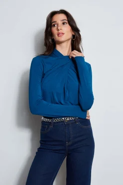 Elie Tahari Tops & Sweaters-Long Sleeve Twist Neck Knit ULTRAMARINE
