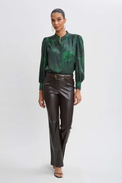 Elie Tahari Tops & Sweaters-Marble Button Down Shirt GREENMULTI
