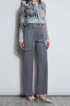 Elie Tahari Bottoms|Suiting-Metallic Cargo Pant METALLICGREY