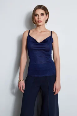 Elie Tahari Tops & Sweaters-Metallic Knit Cami GALAXYNAVY