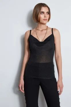 Elie Tahari Tops & Sweaters|Suiting-Metallic Knit Cami BLACK