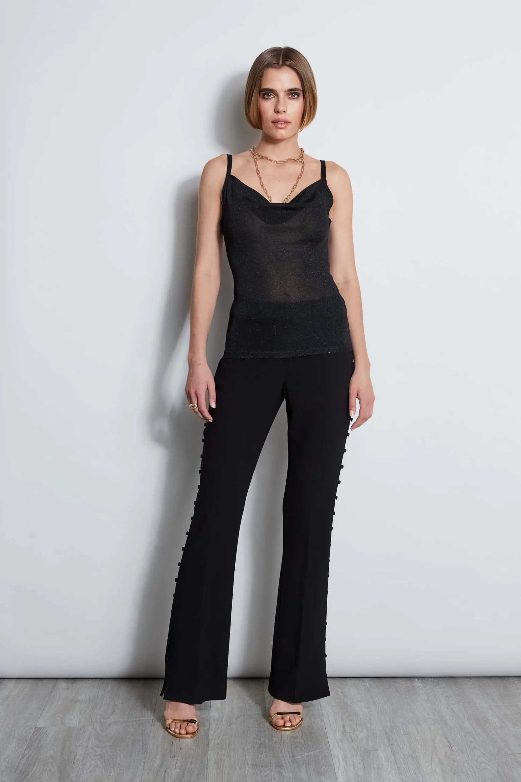 Elie Tahari Tops & Sweaters|Suiting-Metallic Knit Cami BLACK