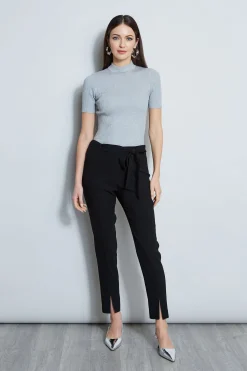 Elie Tahari Tops & Sweaters-Metallic Mock Neck Sweater SILVERMETALLIC