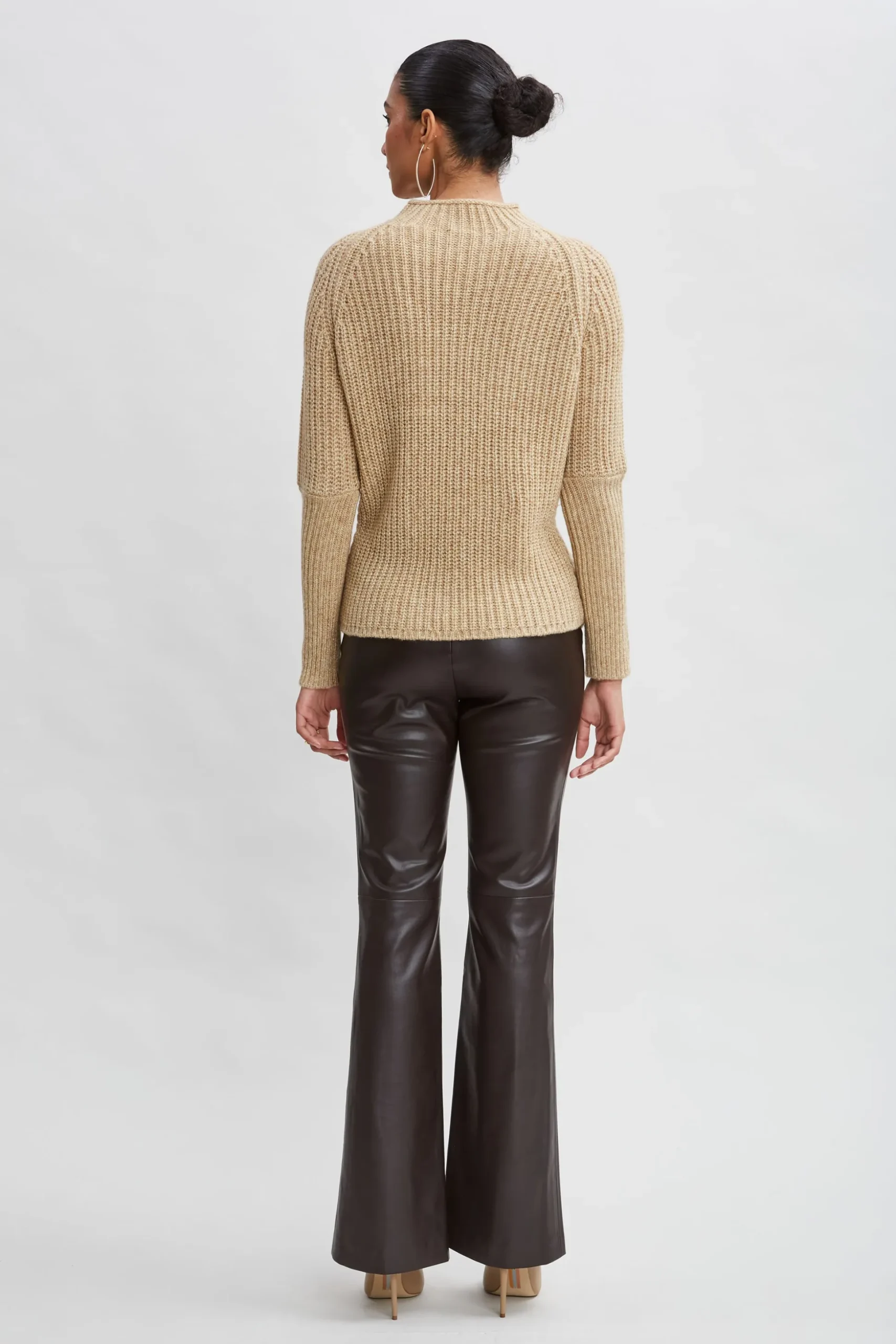 Elie Tahari Tops & Sweaters-Metallic Mock Neck Sweater TOFFEE-GOLD