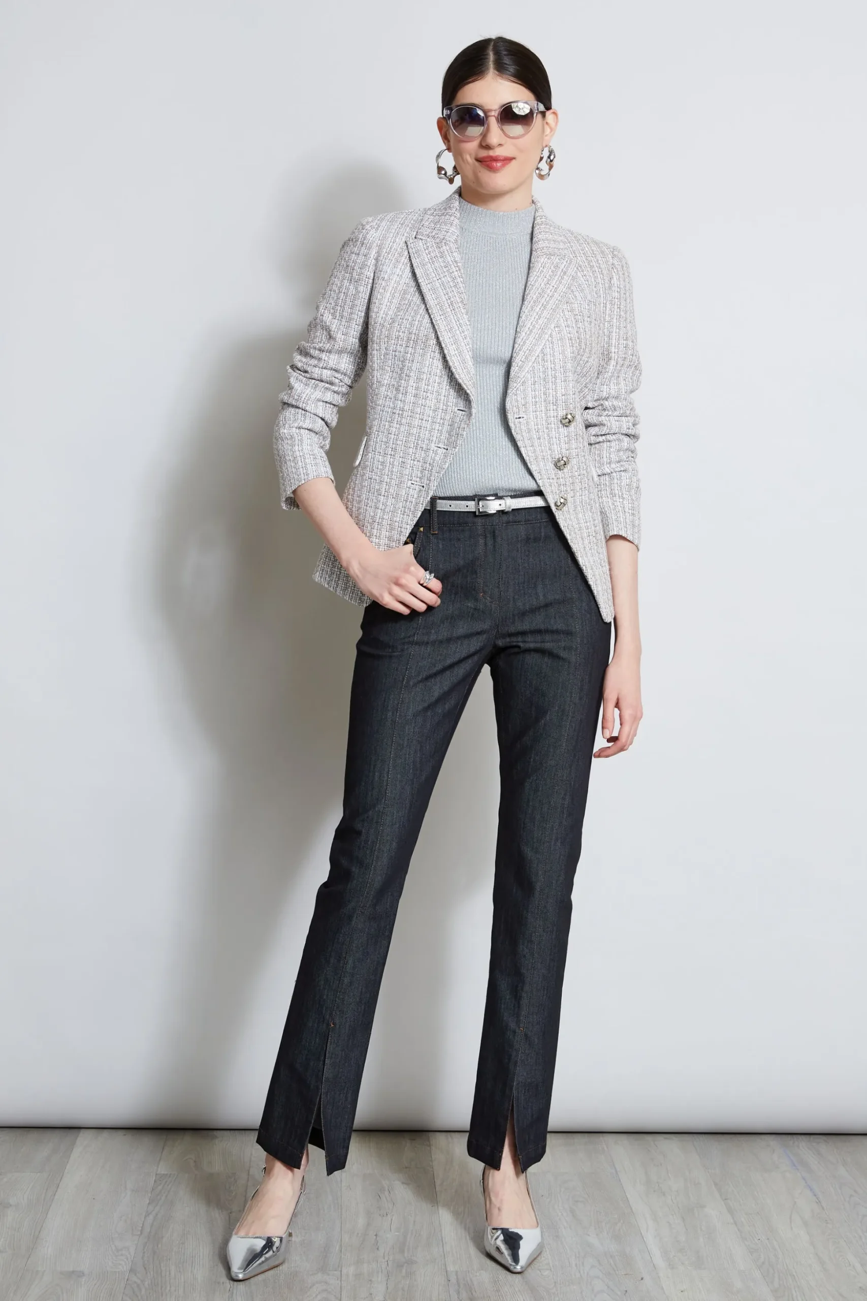Elie Tahari Jackets & Blazers-Metallic Tweed 3 Button Blazer MULTI