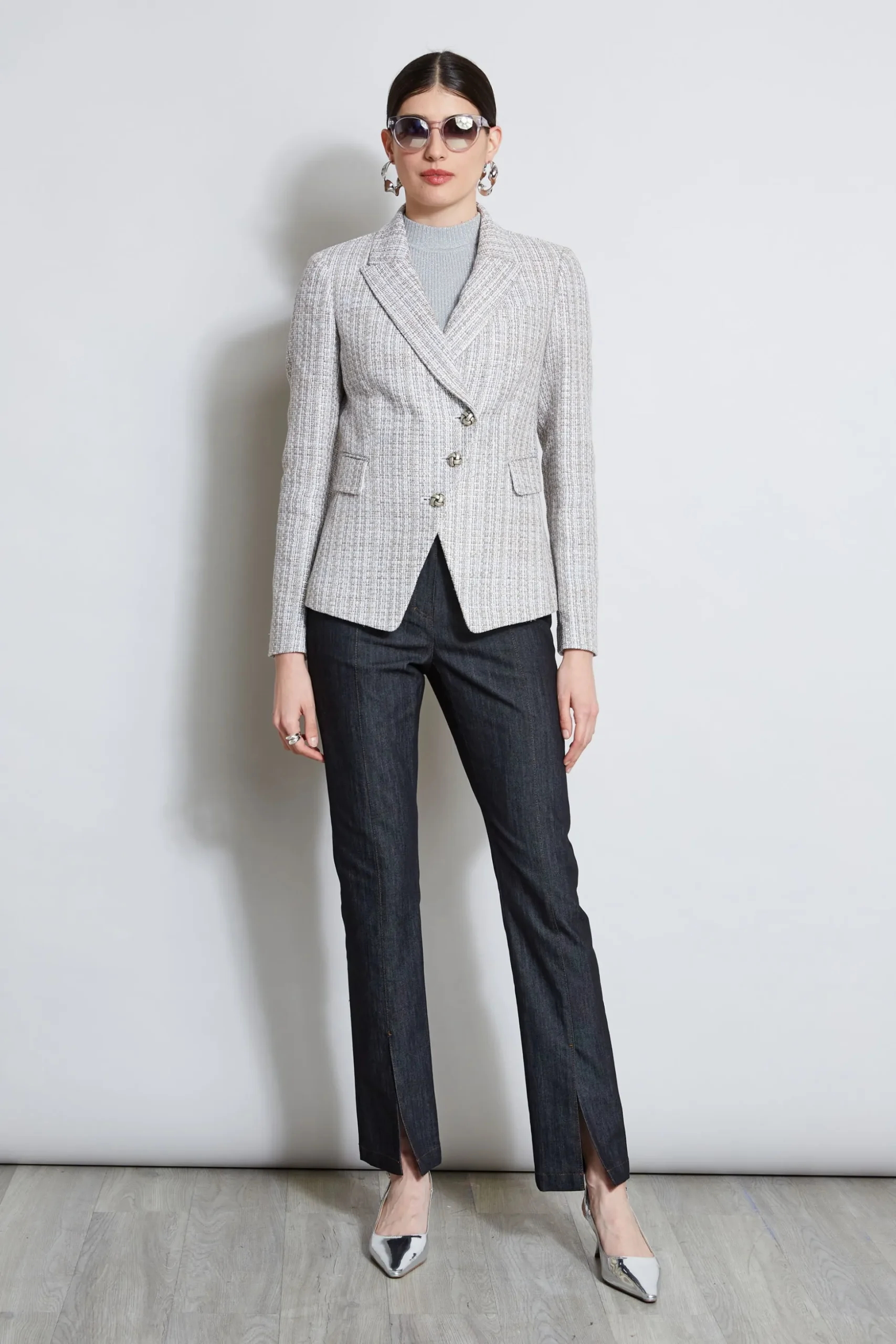 Elie Tahari Jackets & Blazers-Metallic Tweed 3 Button Blazer MULTI