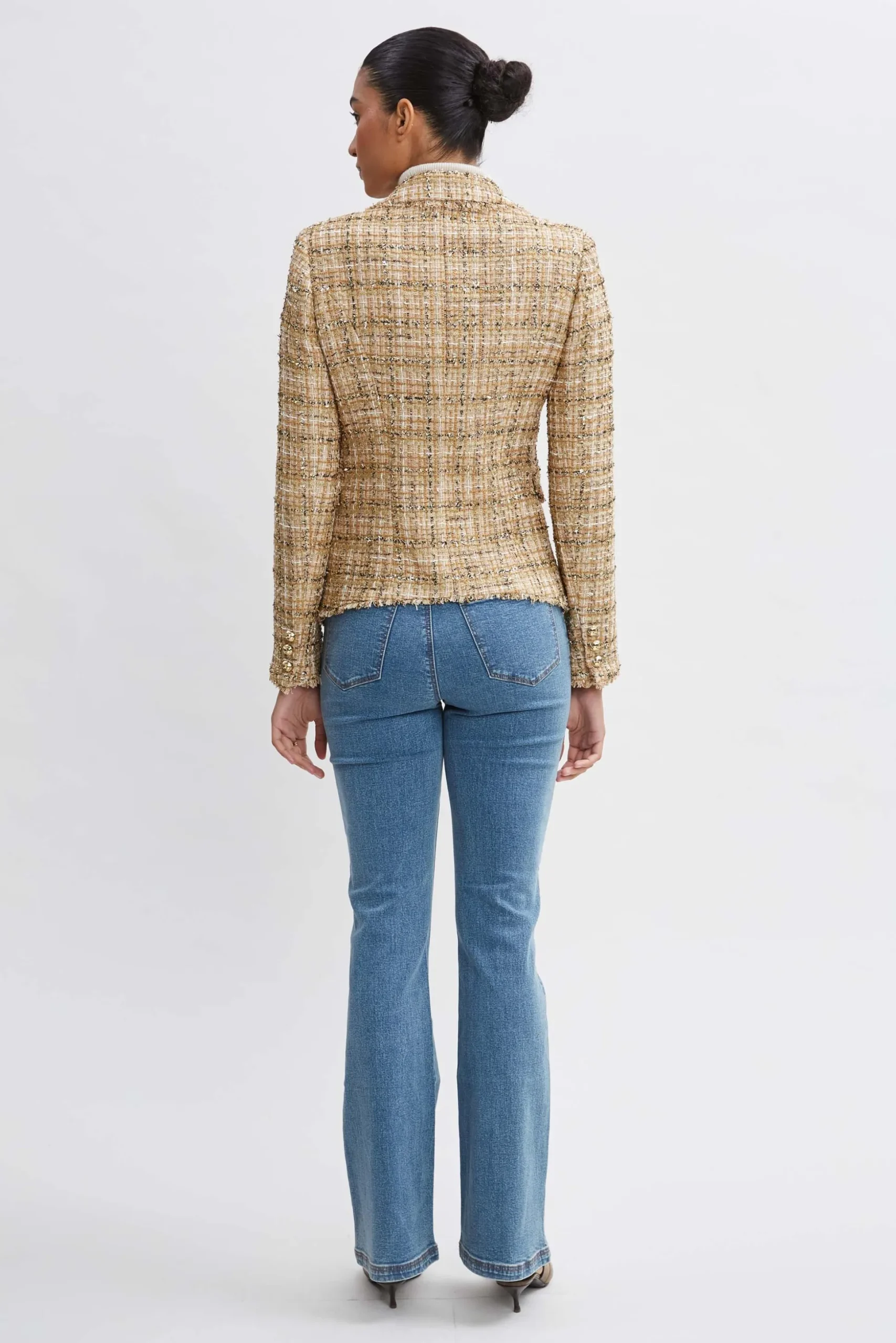Elie Tahari Jackets & Blazers|Suiting-Metallic Tweed Blazer GOLDMULTI