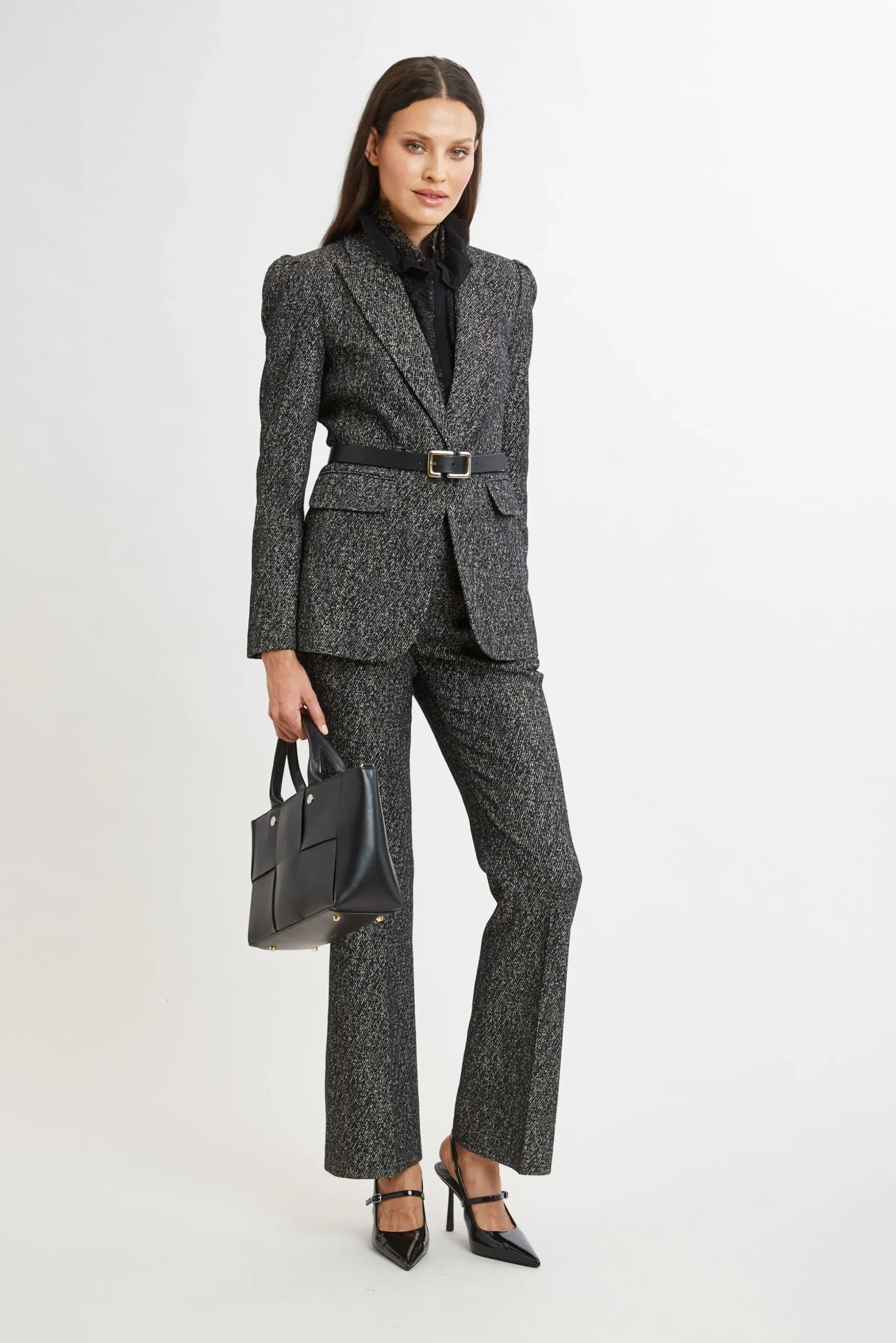 Elie Tahari Suiting|Jackets & Blazers-Metallic Tweed Blazer BLACKMULTI