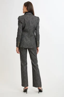 Elie Tahari Suiting|Jackets & Blazers-Metallic Tweed Blazer BLACKMULTI
