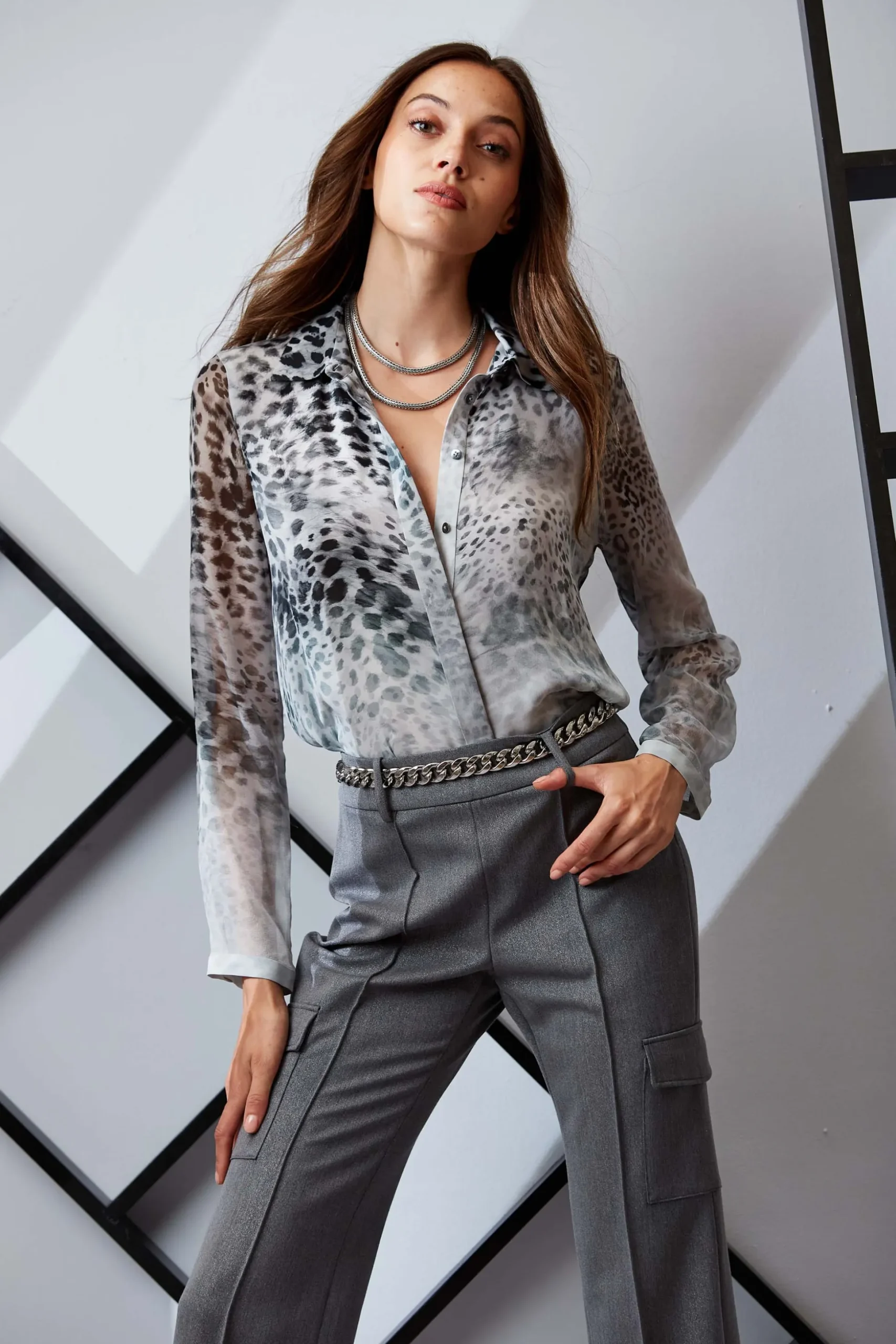 Elie Tahari Tops & Sweaters-Mirage Cheetah Button Down Shirt MULTI