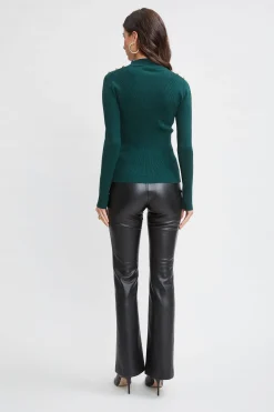 Elie Tahari Tops & Sweaters-Mock Neck Button Sweater JUNIPER
